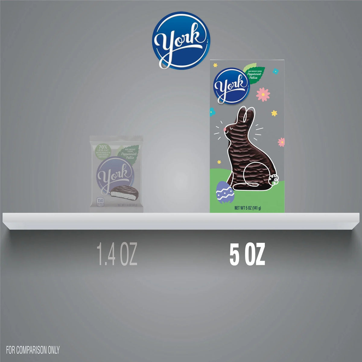 Dark Chocolate Peppermint Patties Bunny Easter Candy, 5 oz W214