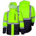 Hi Viz Yellow/Black Heated Rain Jack B8825