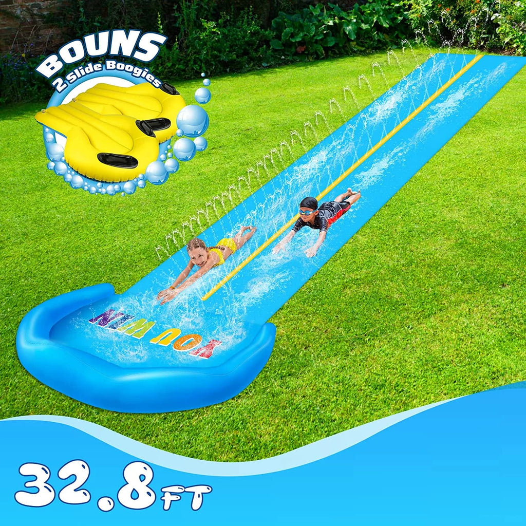 32.8FT Inflatable Water Slide with 2 Racing Lanes Z854