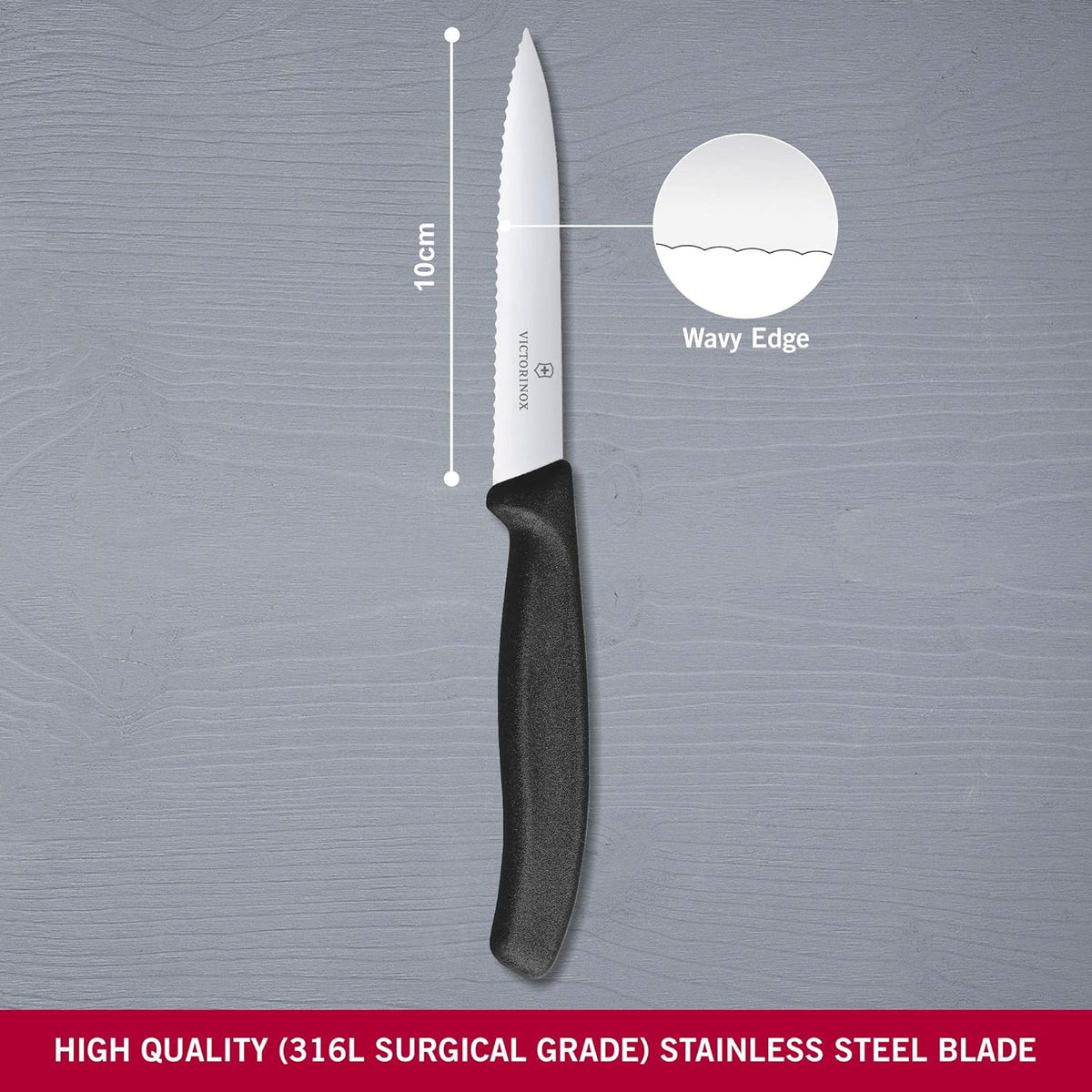 Black Serrated Paring Knife S762