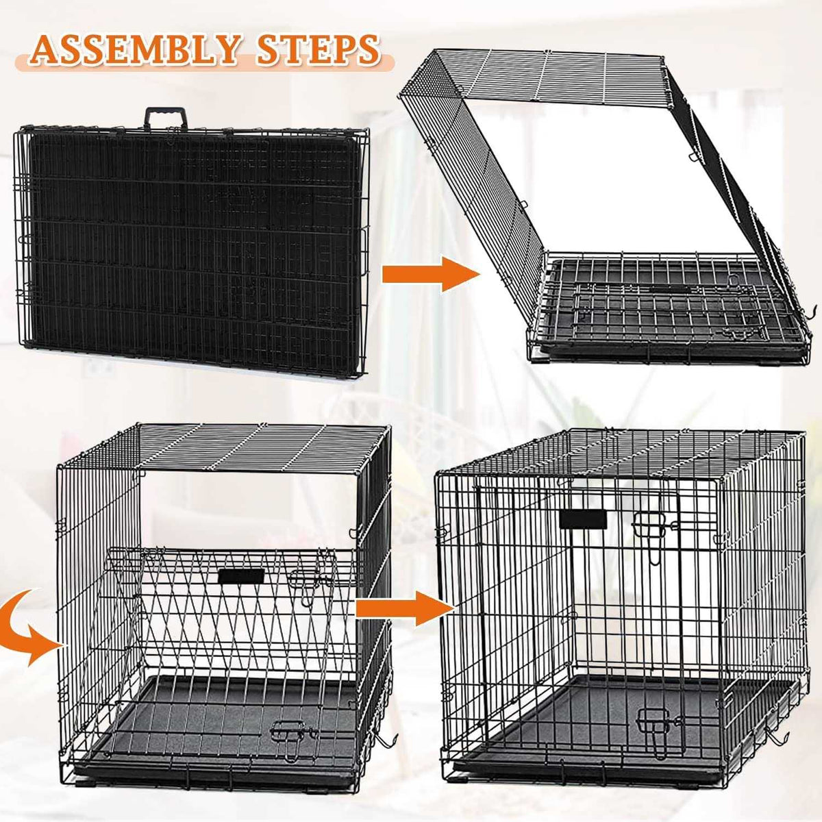 48 Inch Folding Metal Wire Dog Crate U8830