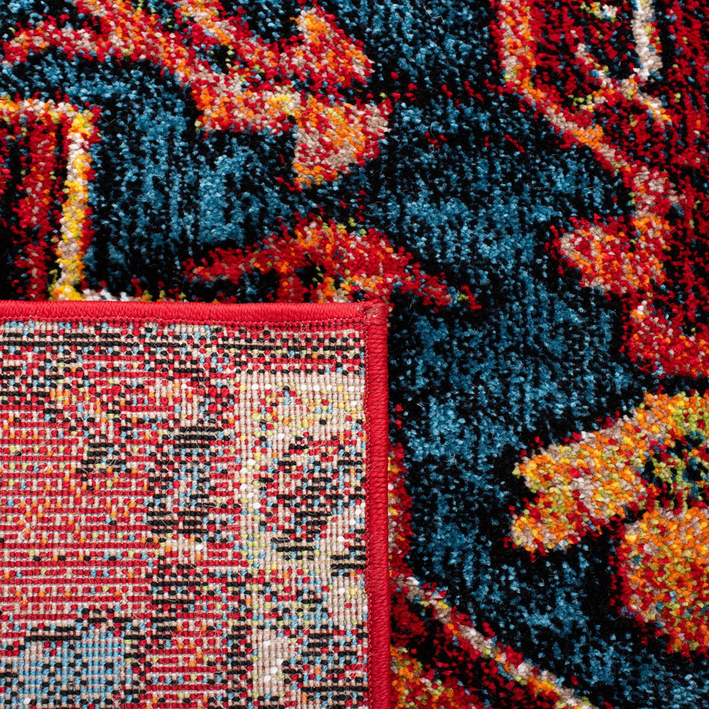 Red / Blue Vintage Rug V620936