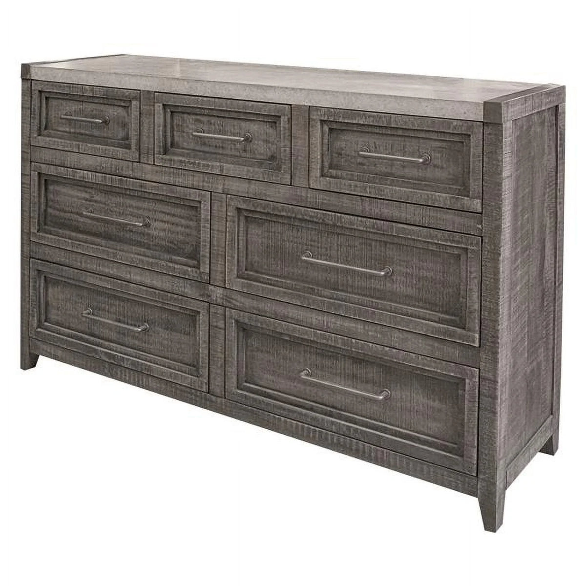 Gray Solid Wood Seven Drawer Triple Dresser J449771