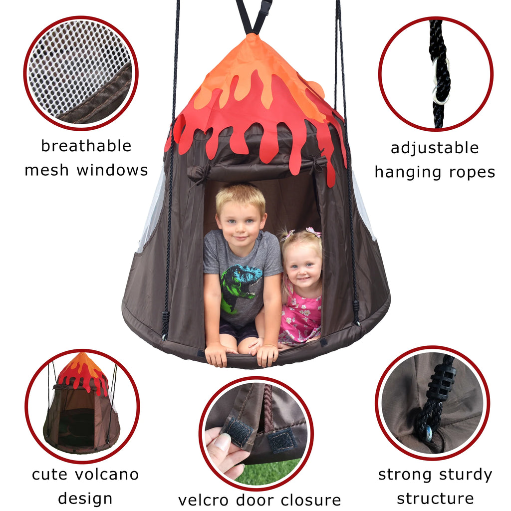 Round Tree Swing with Detachable Play Tent H7904