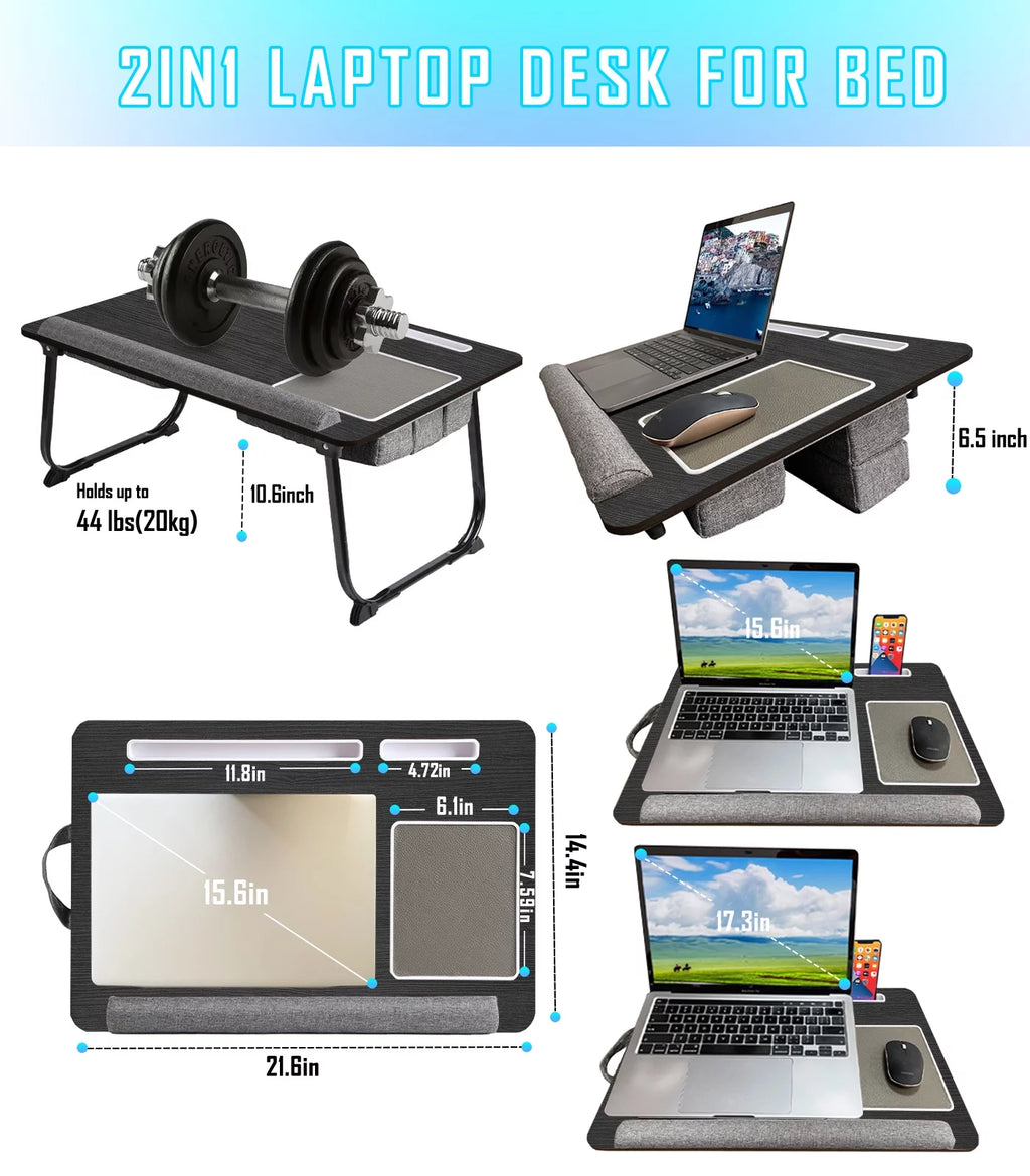 Large Foldable Laptop Bed Tray Table with Wrist Rest K345