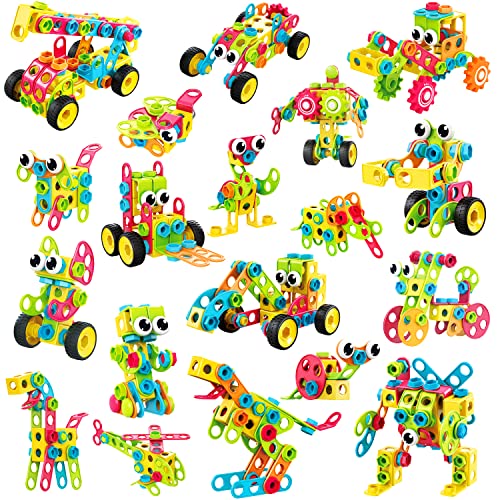 195 Pcs STEM Building Blocks Toy Set with Storage Box U239