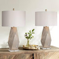 32 1/2" Tall Geometric Mid Century Modern End Table Lamps Set of 2 Champagne Gold R921
