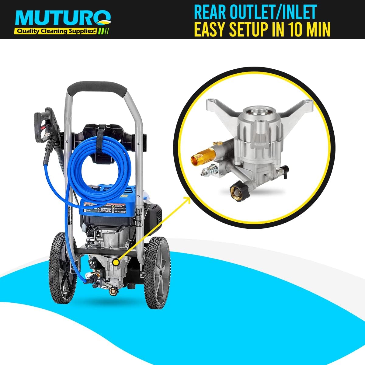 Vertical Pressure Washer Pump 7/8 Shaft 2800-3000 PSI 2.5GPM Rear Outlet Pack of 2 M470
