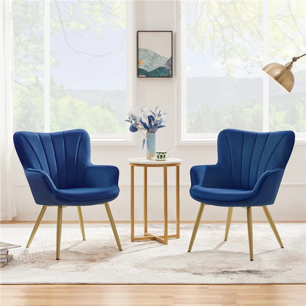 Blue Velvet Upholstered Accent Chair M9854
