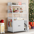 Cat Litter Box Enclosure with Storage Shelves Wooden Hidden Cat Cabinet J45483