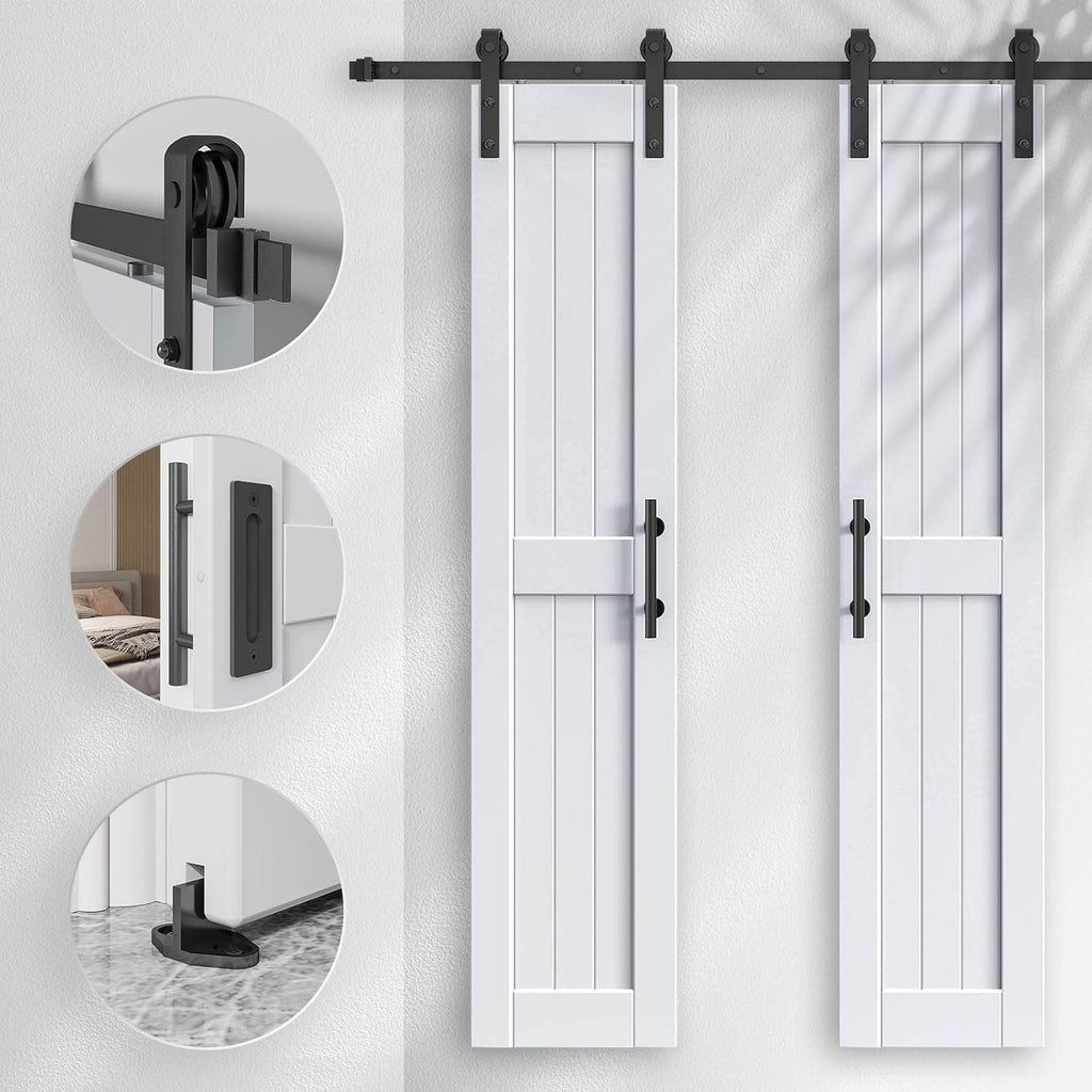 White Barn Door with Sliding Door Hardware A2243