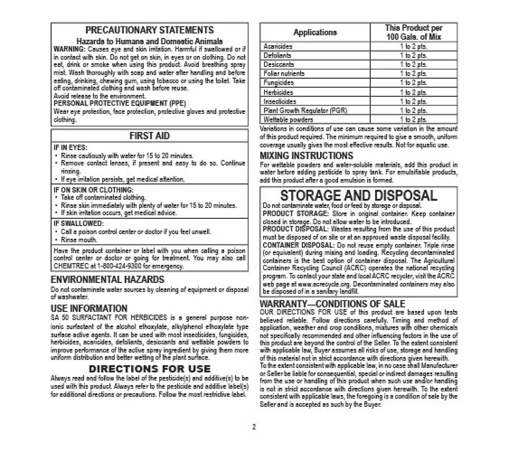 Surfactant for Herbicides 1 Gallon H929