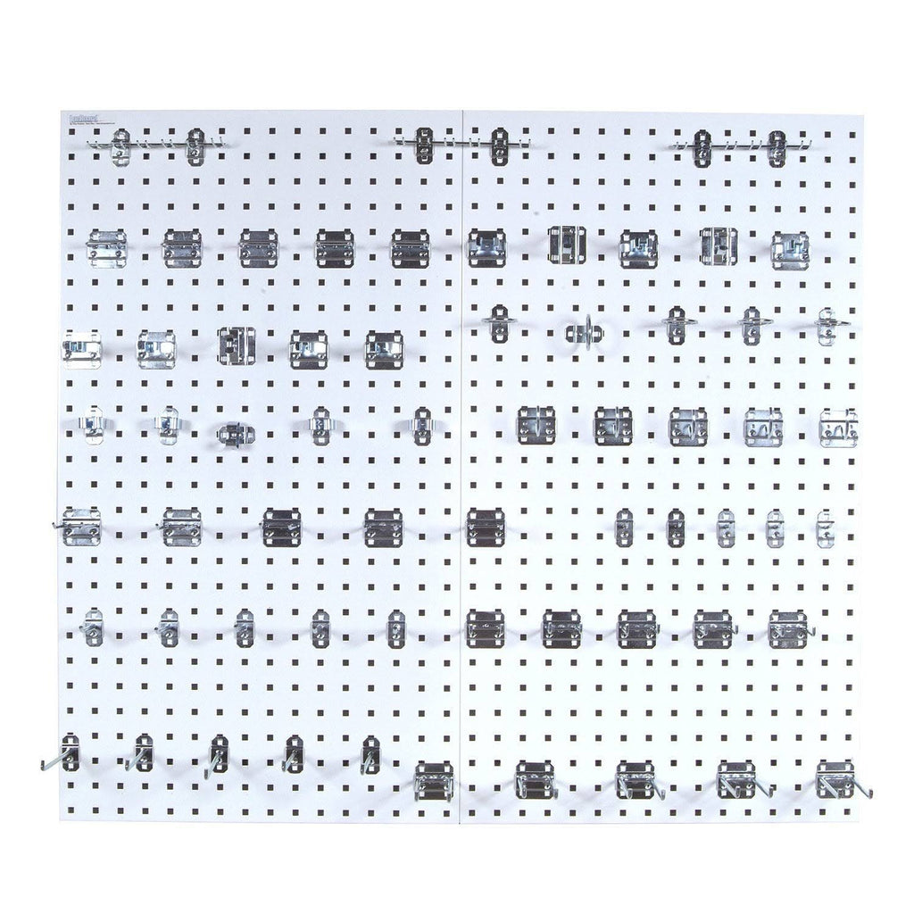 White Square Steel Pegboard Kit M302389