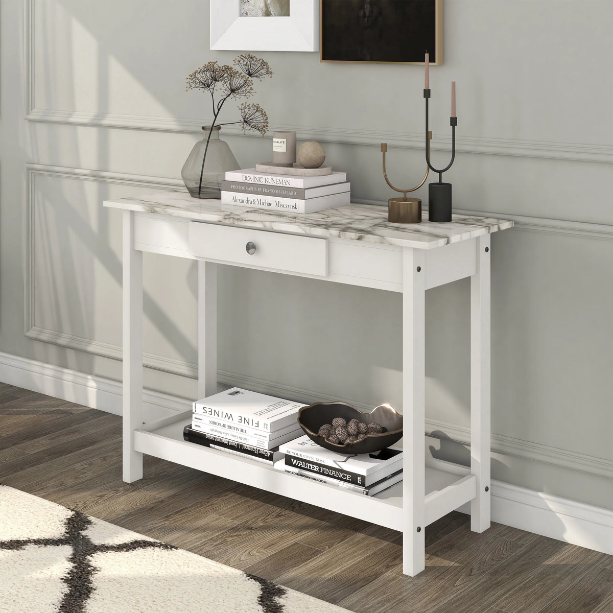 White Wood Sofa Table Z6748