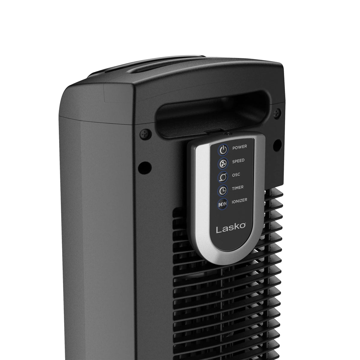 Black 3-Speed Oscillating Tower Fan with Remote B6669