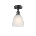 Matte Black 1 Light Semi-Flush Mount Y17560