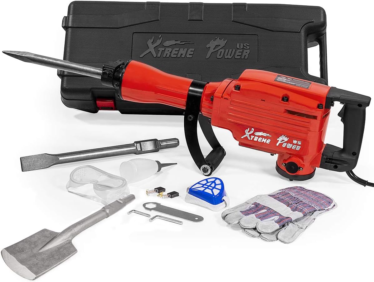 2200-Watt Electric Demolition Jack Hammer with Carrying Case T821
