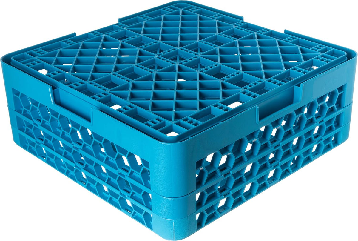 9 Compartment Glass Rack with 2 Extenders, Blue (Pack of 3) M322455