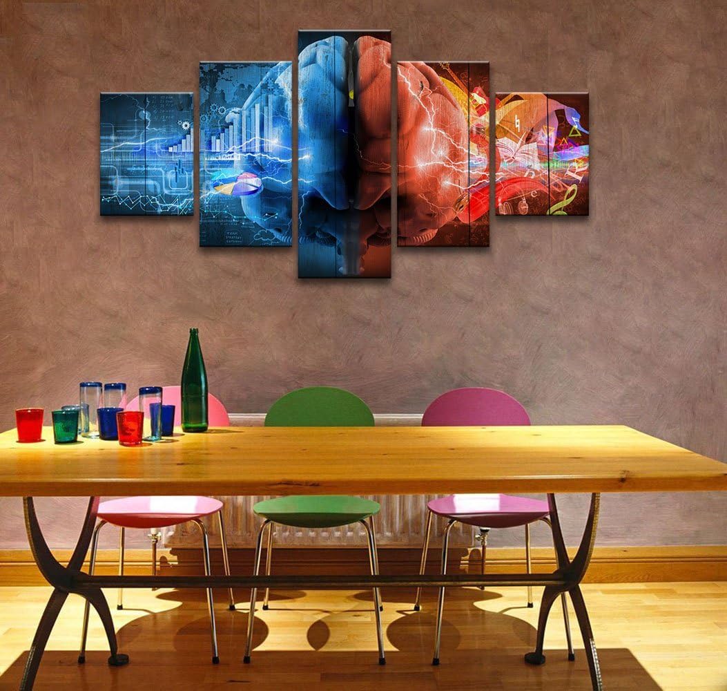 5 Piece Brain Art Canvas Wall Decoration I49379