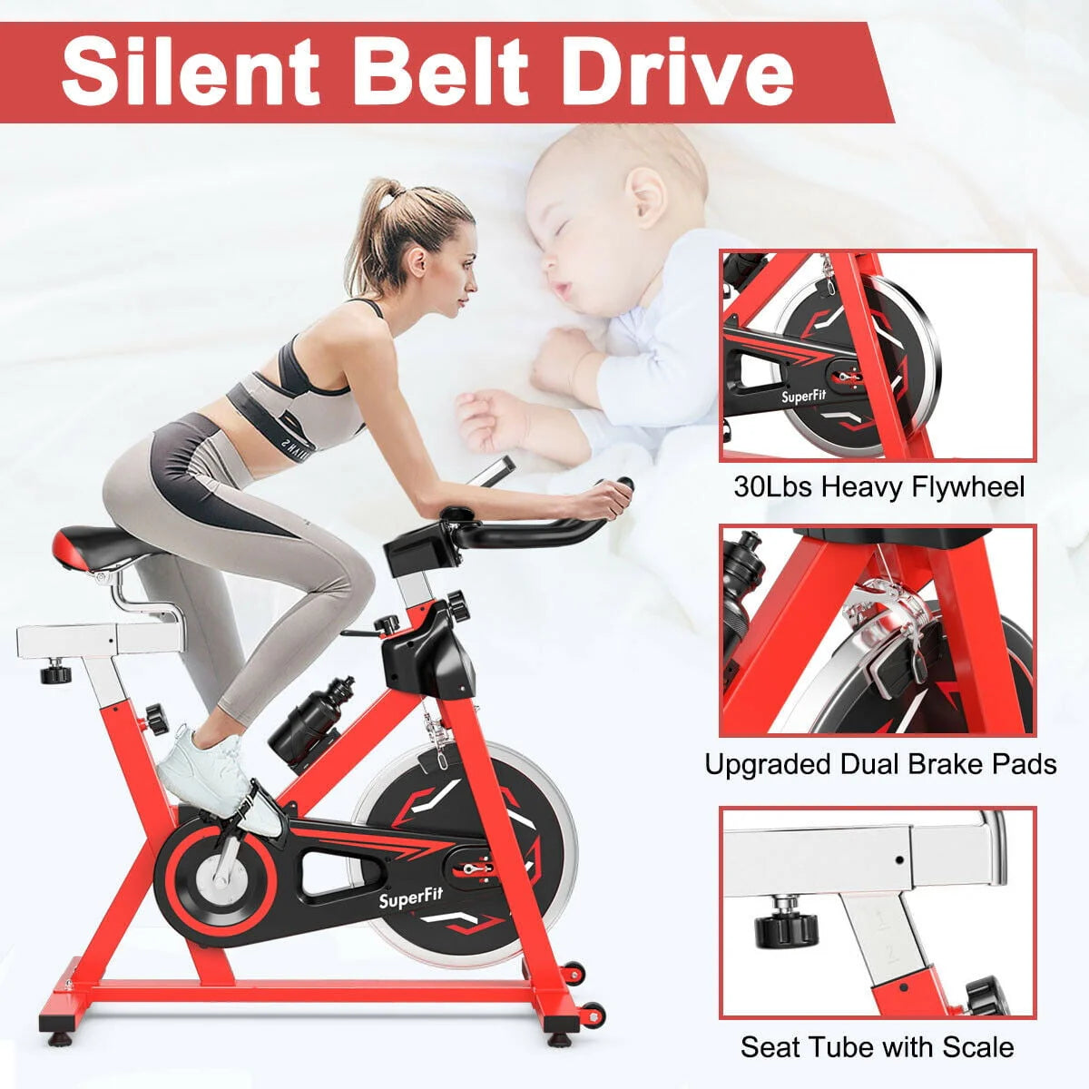 Stationary Belt Drive Indoor Cycling Bike C23903