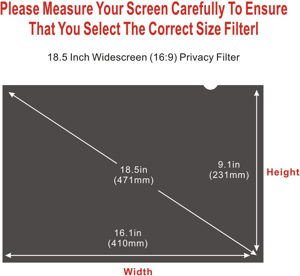 18.5-inch Widescreen Privacy Screen Filter, Pack of 2 M858