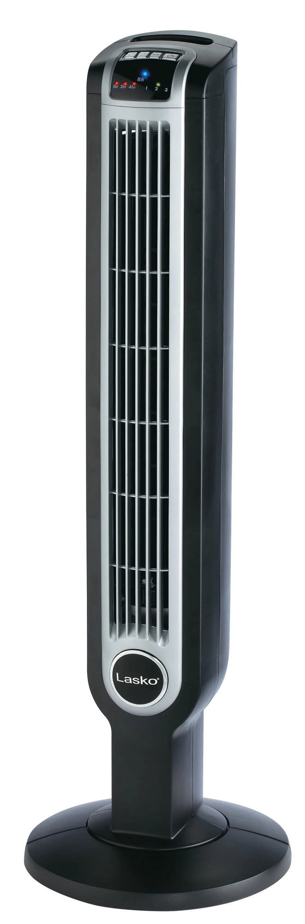 Black 3-Speed Oscillating Tower Fan with Remote B6669