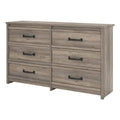 Gray Oak 6 Drawer Engineered Wood Dresser D135