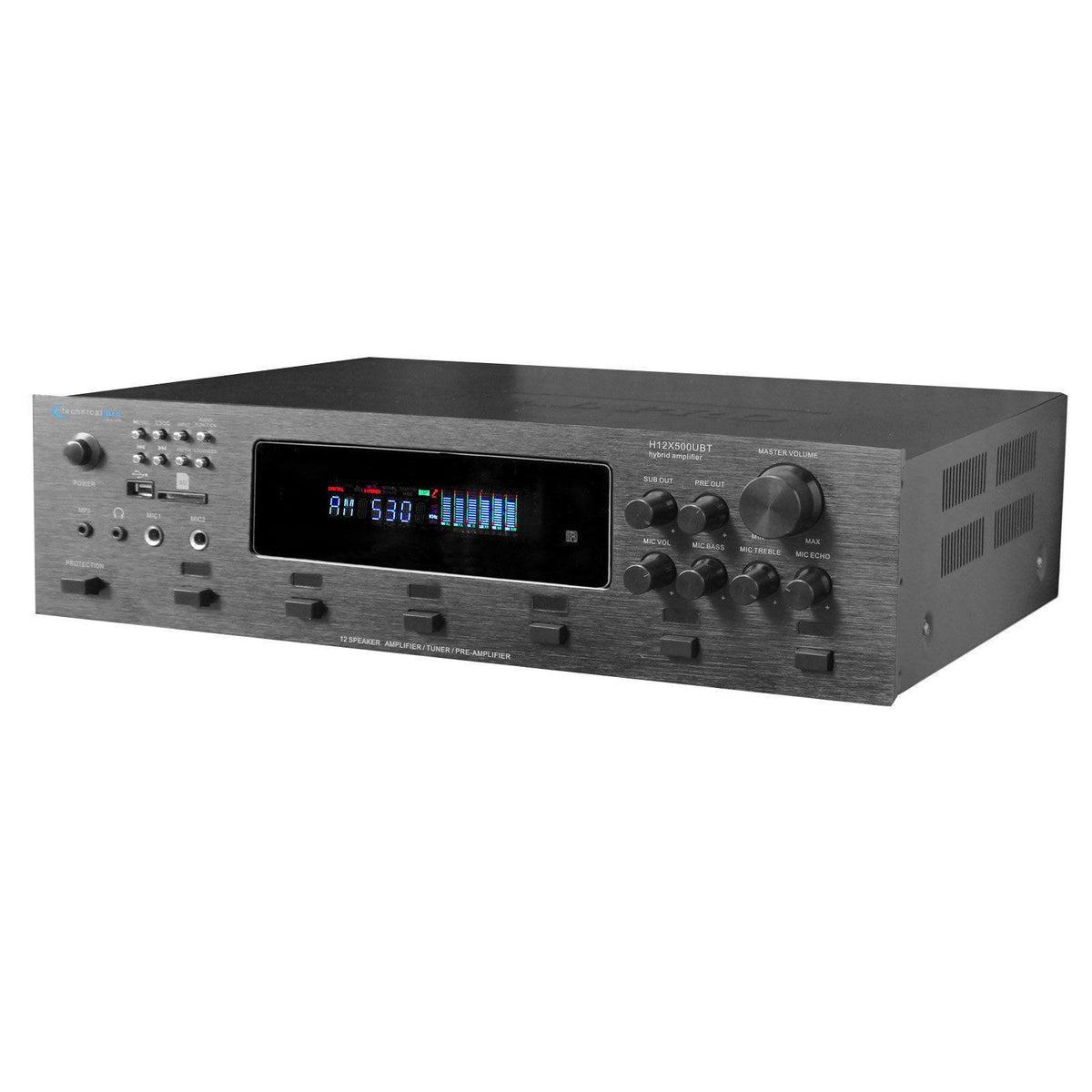 Digital Hybrid Amplifier Preamp & Tuner with 12 Speaker T1824