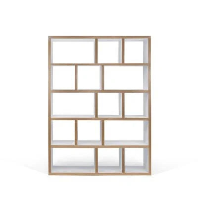 Pure White Geometric Bookcase Y62875