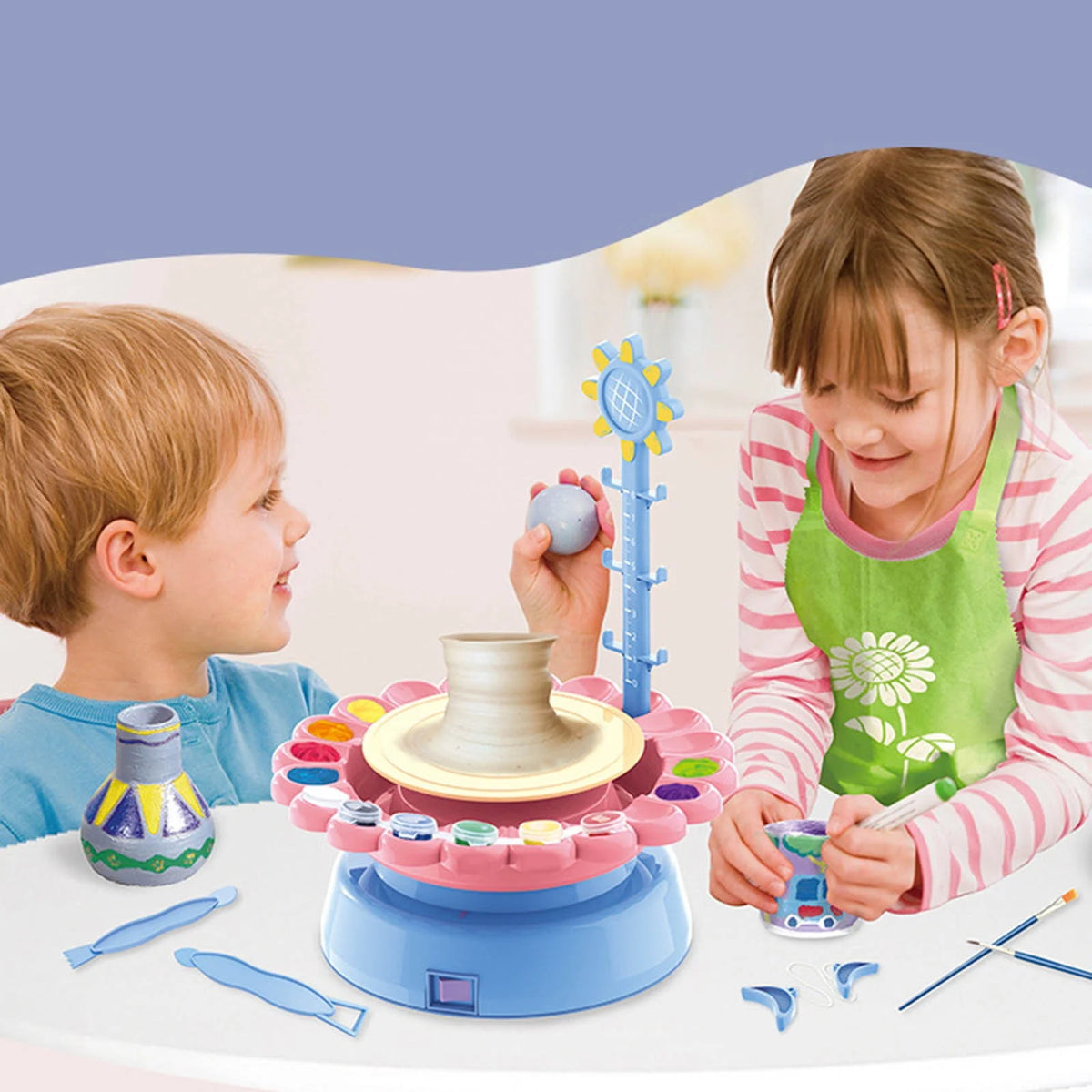 DIY Handmade Creative Soft Slime Electric Pottery Wheel Art Craft Kit Machine X433