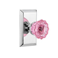 Crystal Pink Glass Door Knob in Bright Chrome T98193