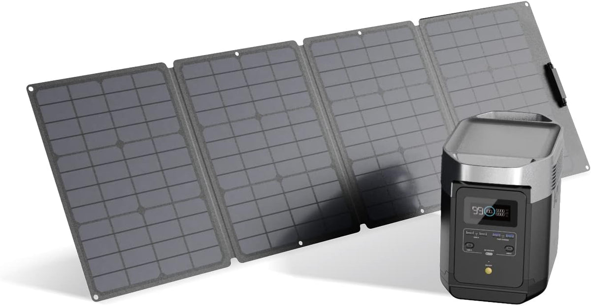 1260Wh Solar Generator with 110W Solar Panel, 1800W AC Outlets, Portable Power Station B781771