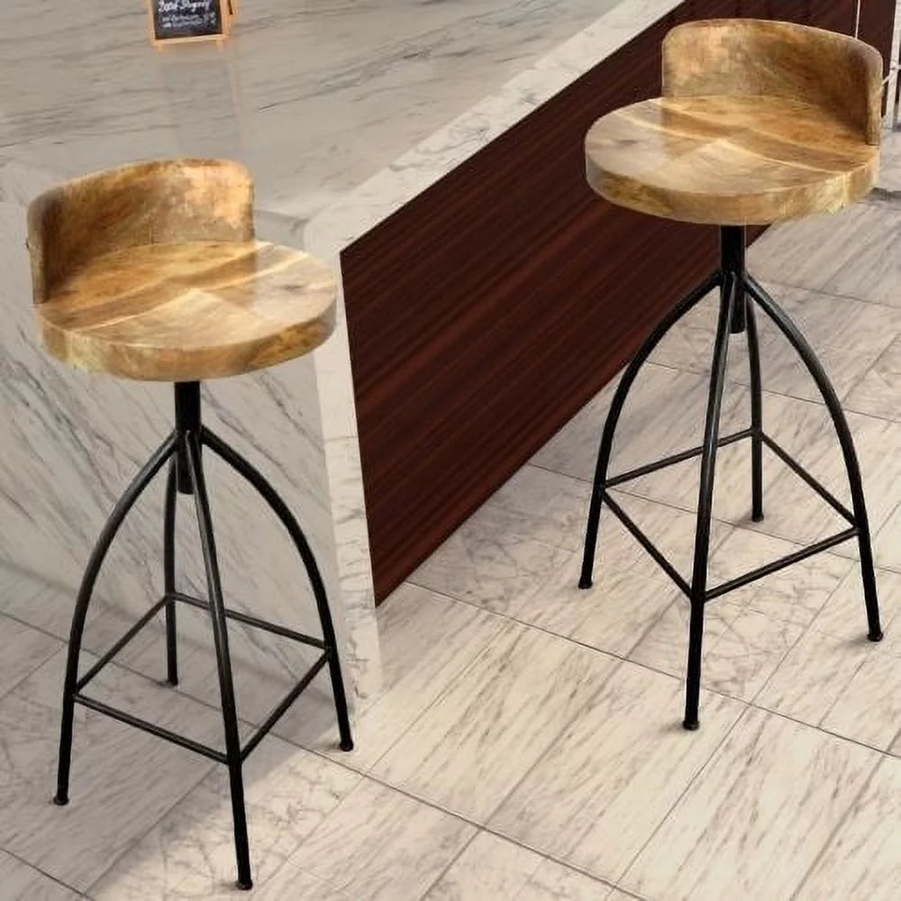 Adjustable Swivel Bar Stool With Backrest T114132
