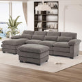 Beige White 114" U Shape Sectional Sofa P869403