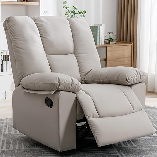 Oversized Dark Grey Manual Recliner Chair F6996