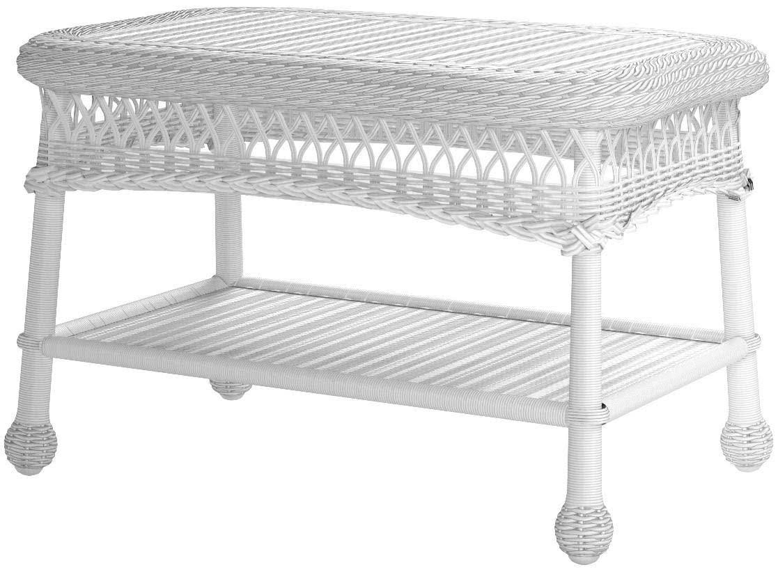 White Resin Wicker Coffee Table W374760