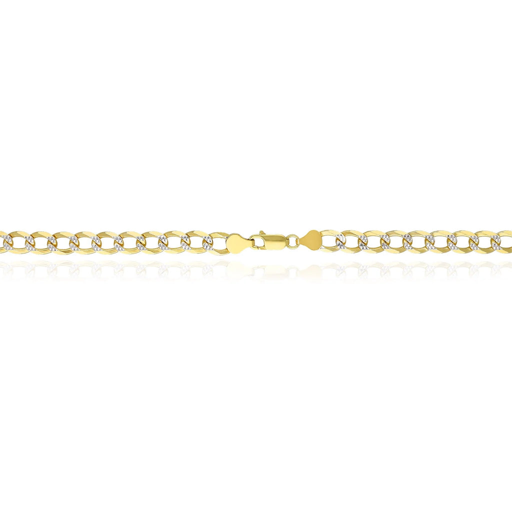 18K Gold Over Silver Diamond-Cut Cuban Chain Necklace 20"-26" V12046