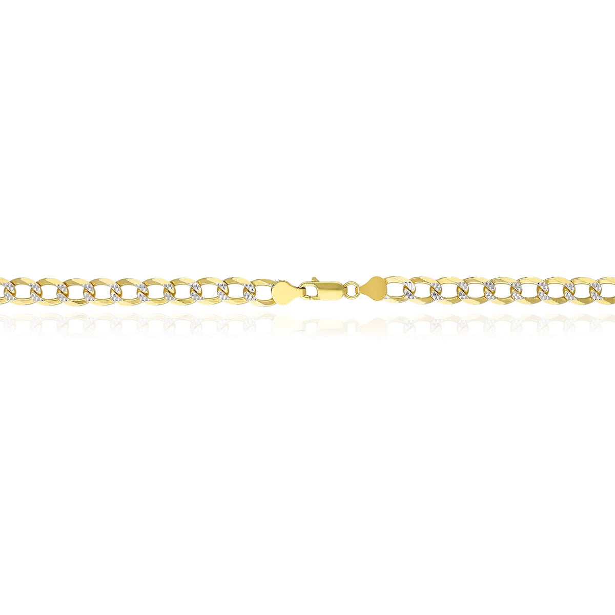 18K Gold Over Silver Diamond-Cut Cuban Chain Necklace 20"-26" V12046