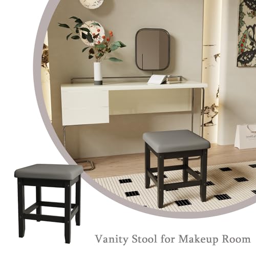 White Vanity Stool with Storage X964930