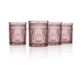 11 oz Pink Double Old Fashion Glass Set of 4 Q305