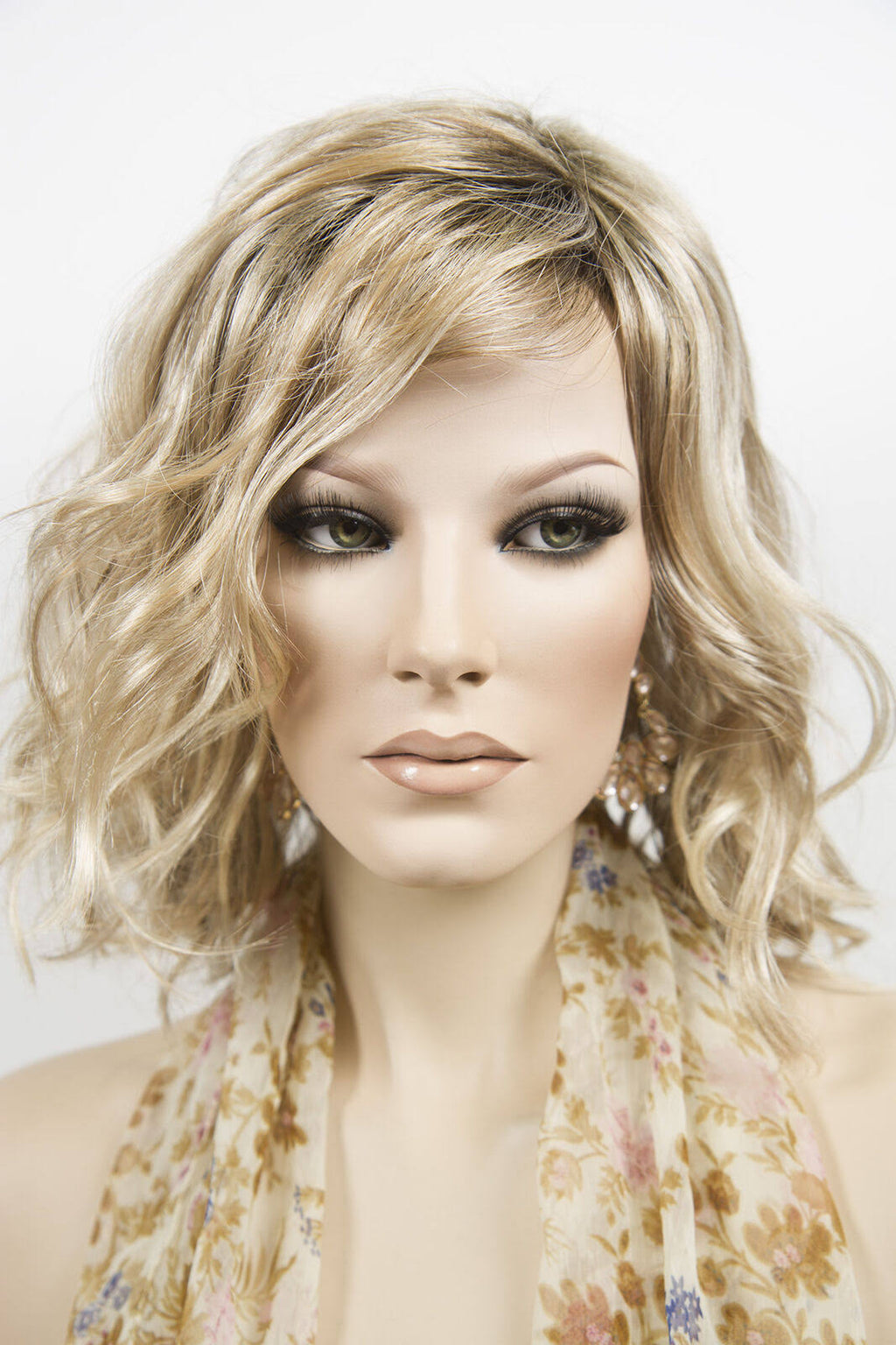 Dark Brown Dark Auburn Wavy Straight Wigs A66066