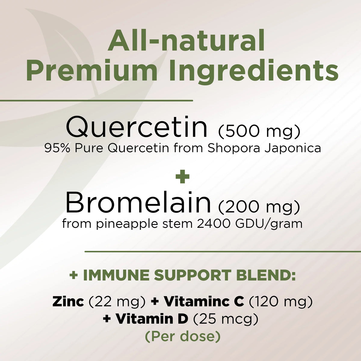 Quercetin 500mg with Vitamin C Zinc Bromelain and Vitamin D3 360 Veggie Caps Q74579