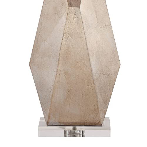 32 1/2" Tall Geometric Mid Century Modern End Table Lamps Set of 2 Champagne Gold R921