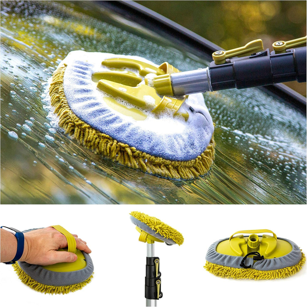 5-12 Foot Car Cleaning Kit with Soft Car Wash Brush, Car Squeegee, Car Wash Mitt, Microfiber Cleaning Head & Extension Pole N173
