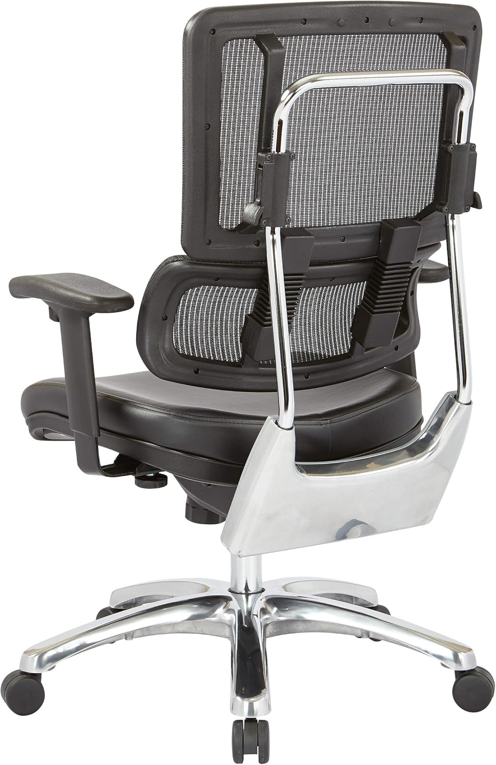 Black Mesh Back Managers Chair with Polished Aluminum Base O236474