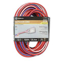 Red White and Blue 100-Feet 12/3 Extension Cord with Lighted End O9905