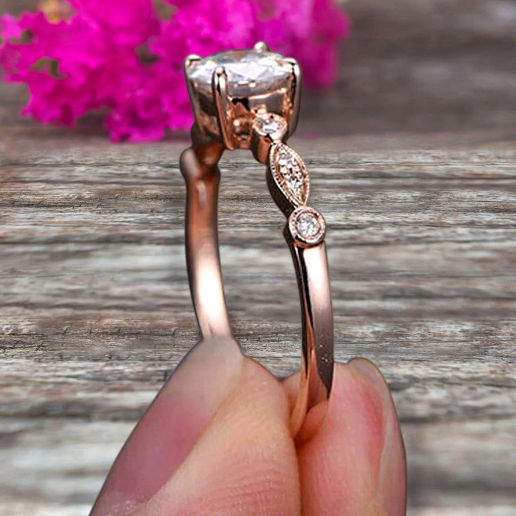 1.50 Carat Moissanite Engagement Ring on 10K Rose Gold T6980