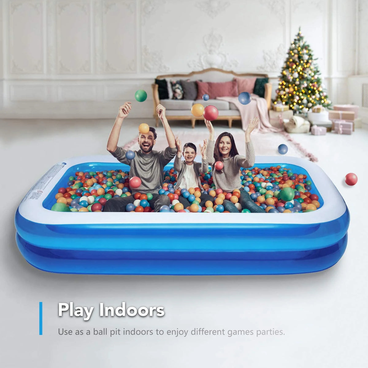 Inflatable Swimming Pool 120" X72" X20" Family Swim Center I772