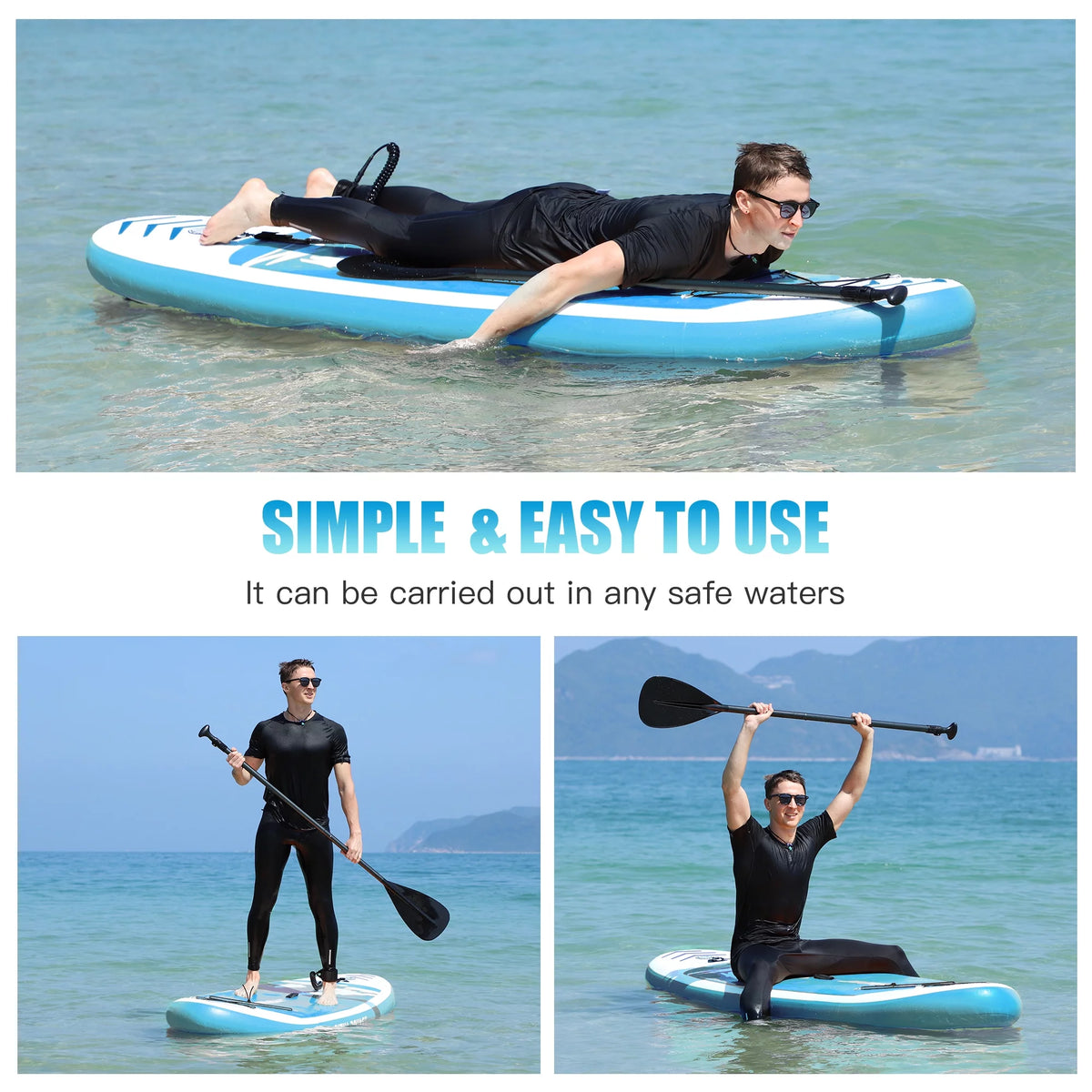 Inflatable Stand Up Paddle Board with Paddle Pump and Backpack O244334