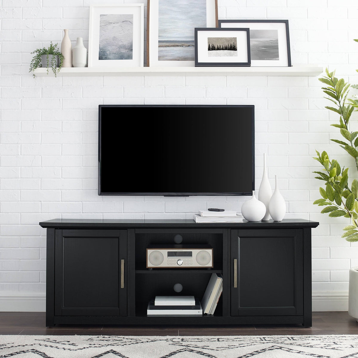 Frosted Oak Low Profile TV Stand L465